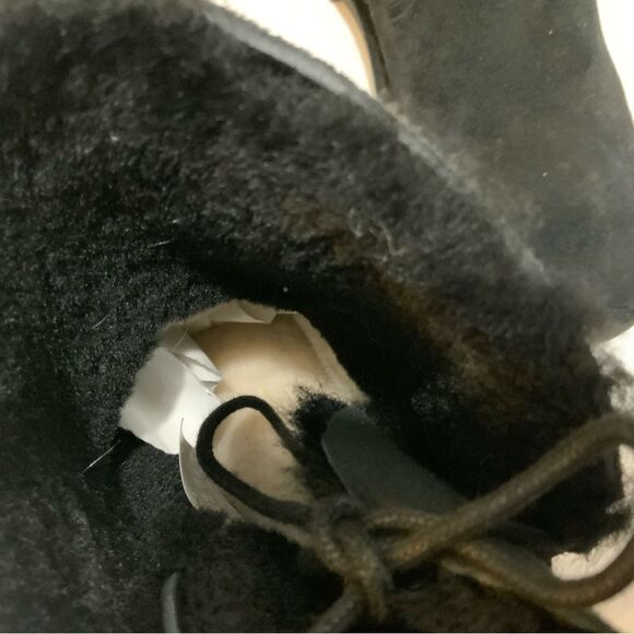Ugg Naiyah Lace Back Genuine Shearling Boot Black Suede Size 7/38 1020144 - Picture 12 of 14